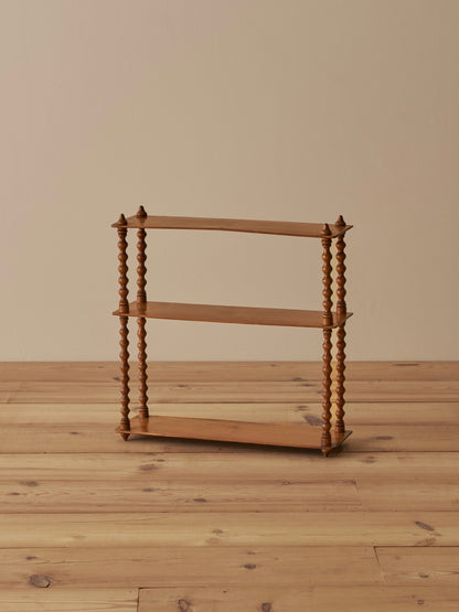 French vintage cherry bobbin shelf