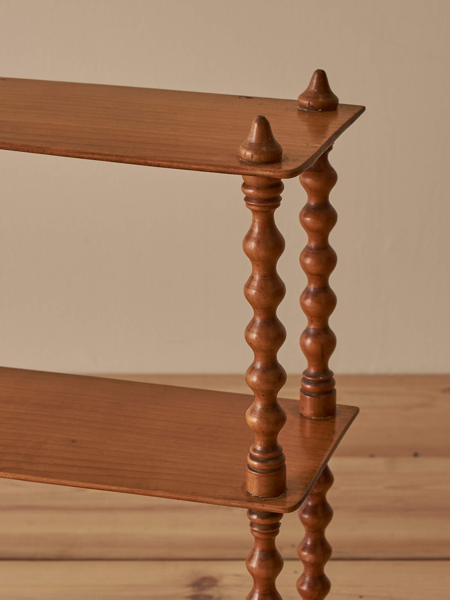 French vintage cherry bobbin shelf
