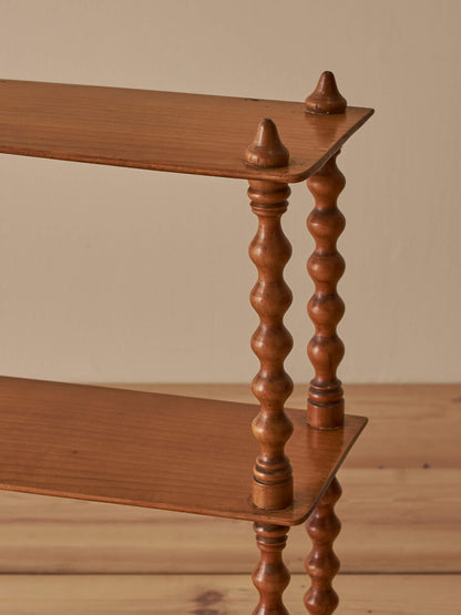 French vintage cherry bobbin shelf