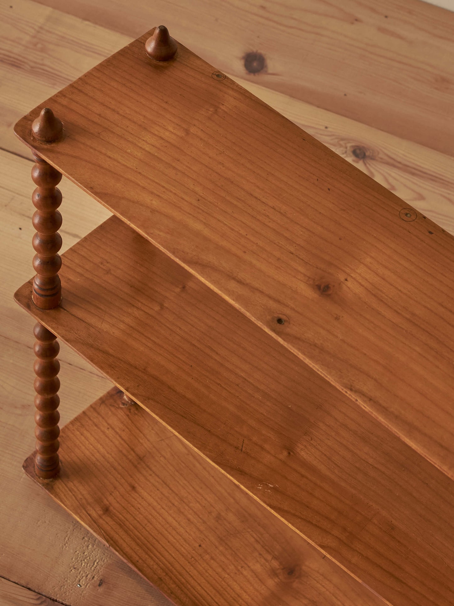 French vintage cherry bobbin shelf