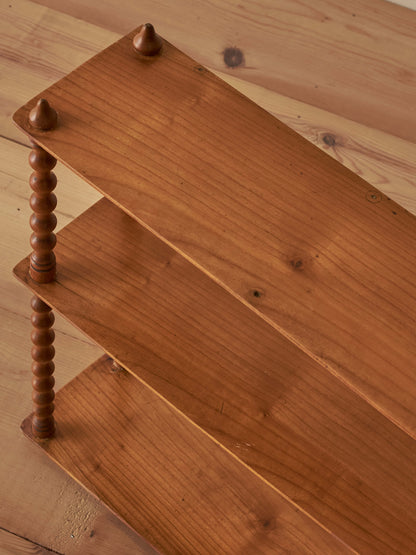 French vintage cherry bobbin shelf