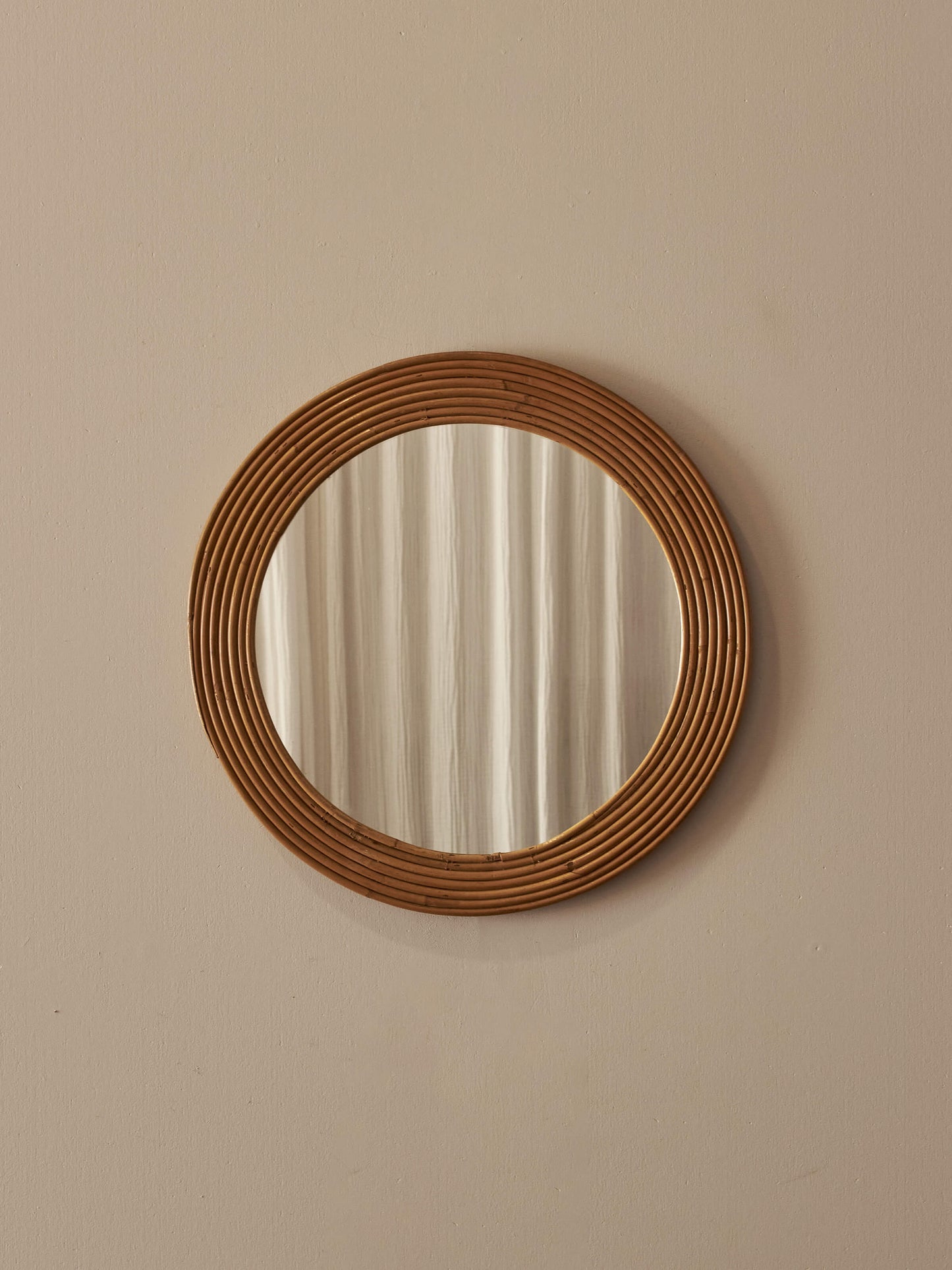 Italian mid-century reeded circular mirror