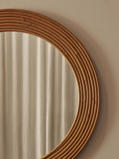 Italian mid-century reeded circular mirror