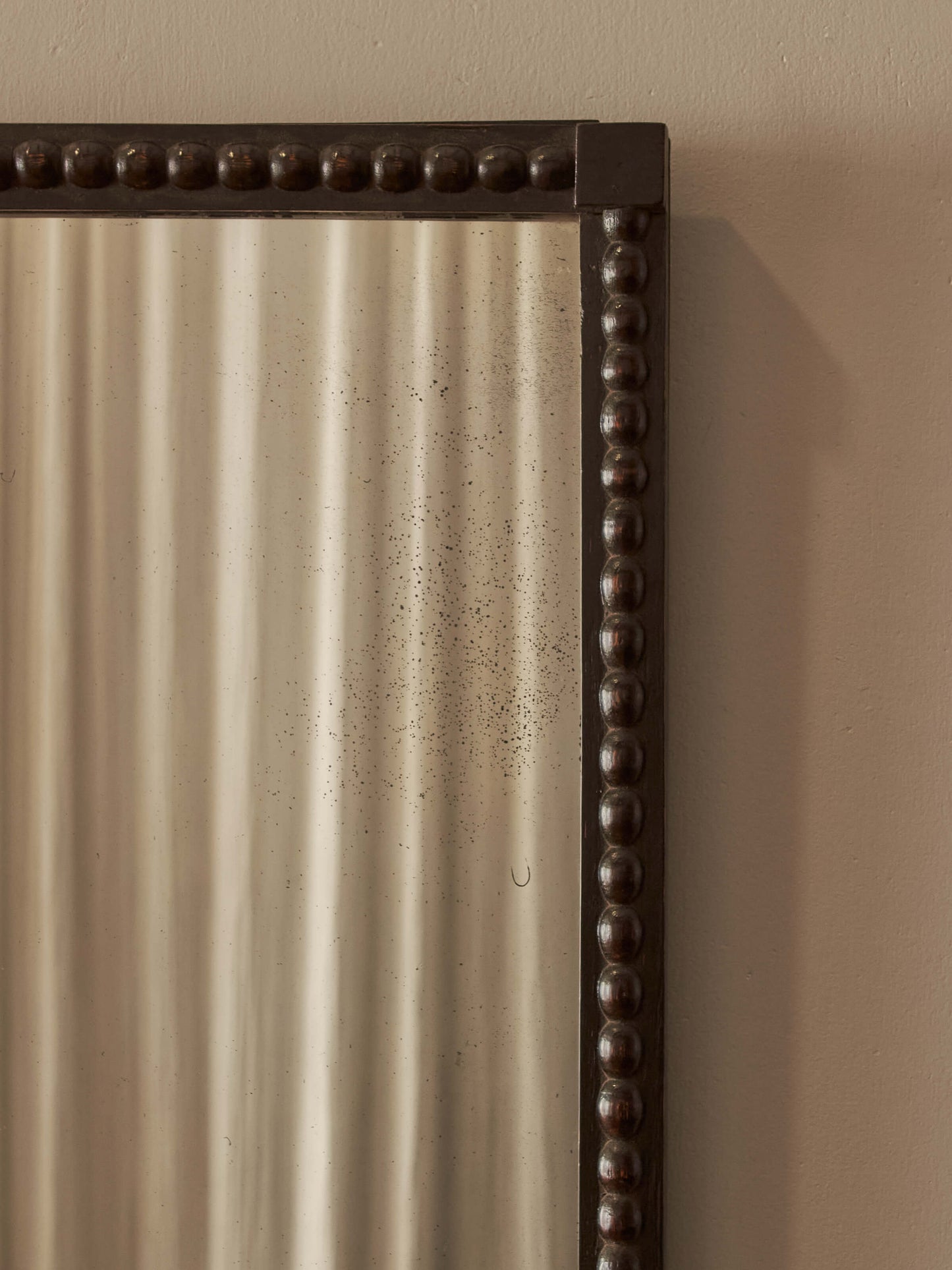 Antique ebonized bobbin mirror
