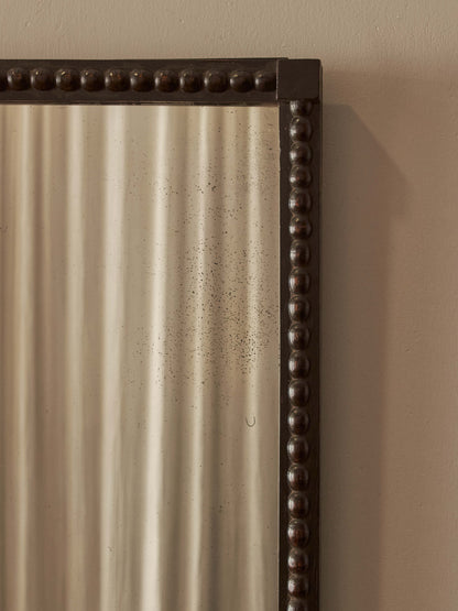 Antique ebonized bobbin mirror