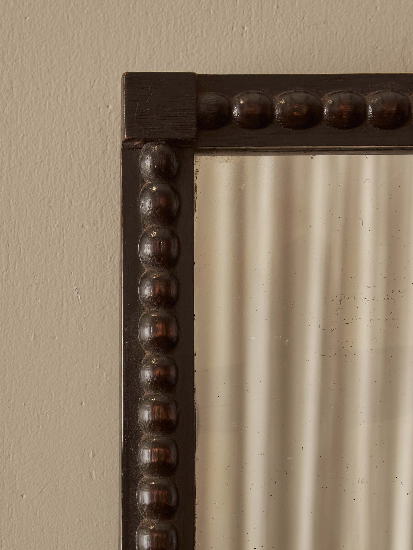Antique ebonized bobbin mirror