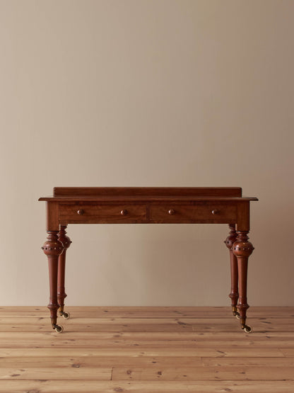 Victorian mahogany desk on castors