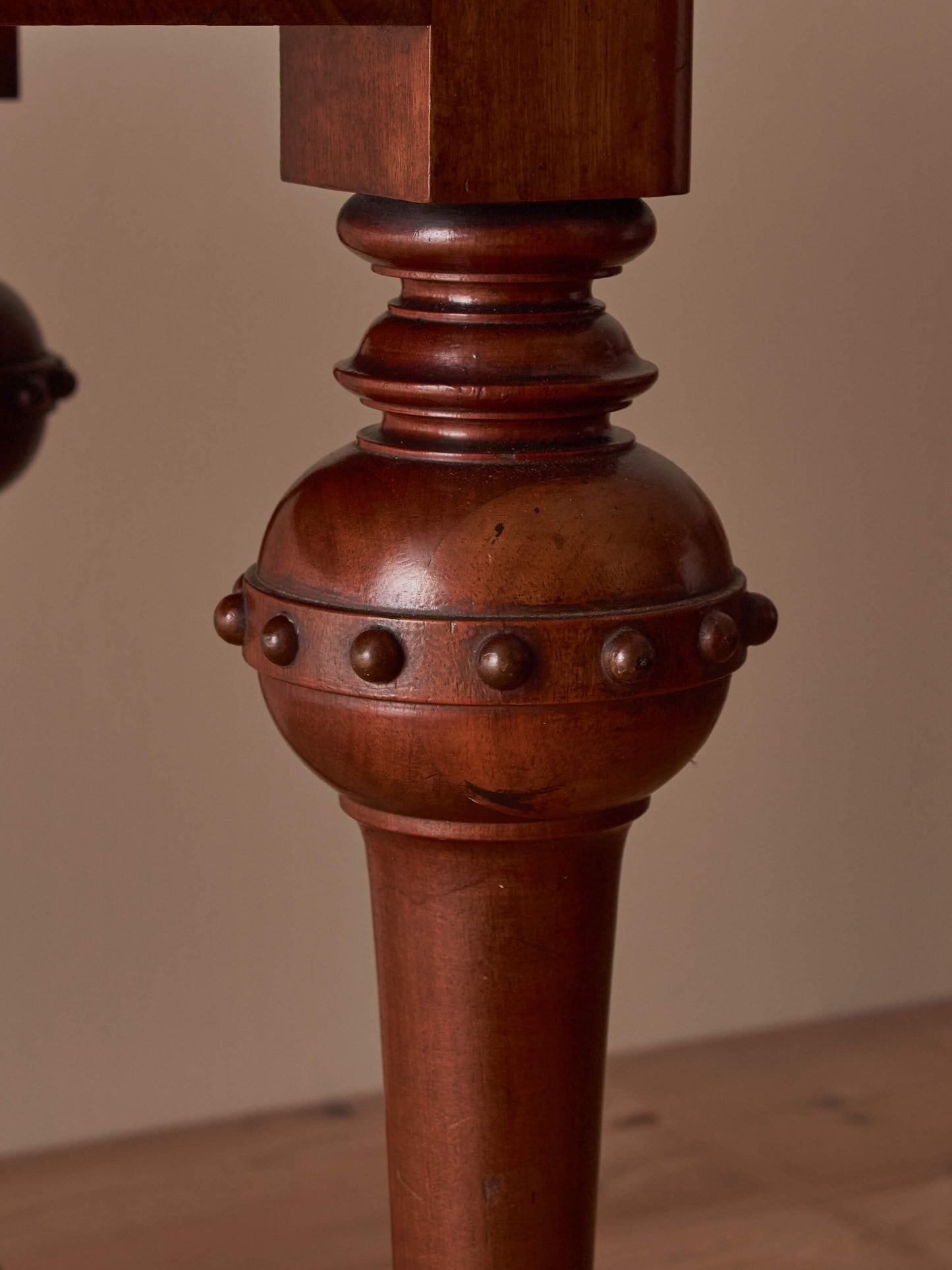 Victorian mahogany desk on castors