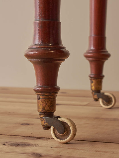 Victorian mahogany desk on castors