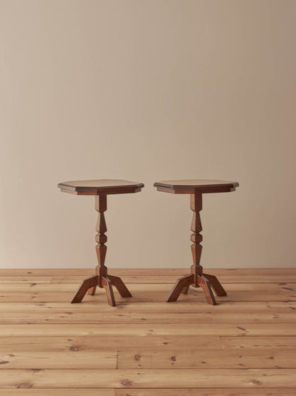 Pair of vintage sapele side tables