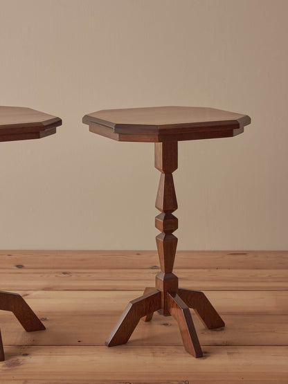 Pair of vintage sapele side tables