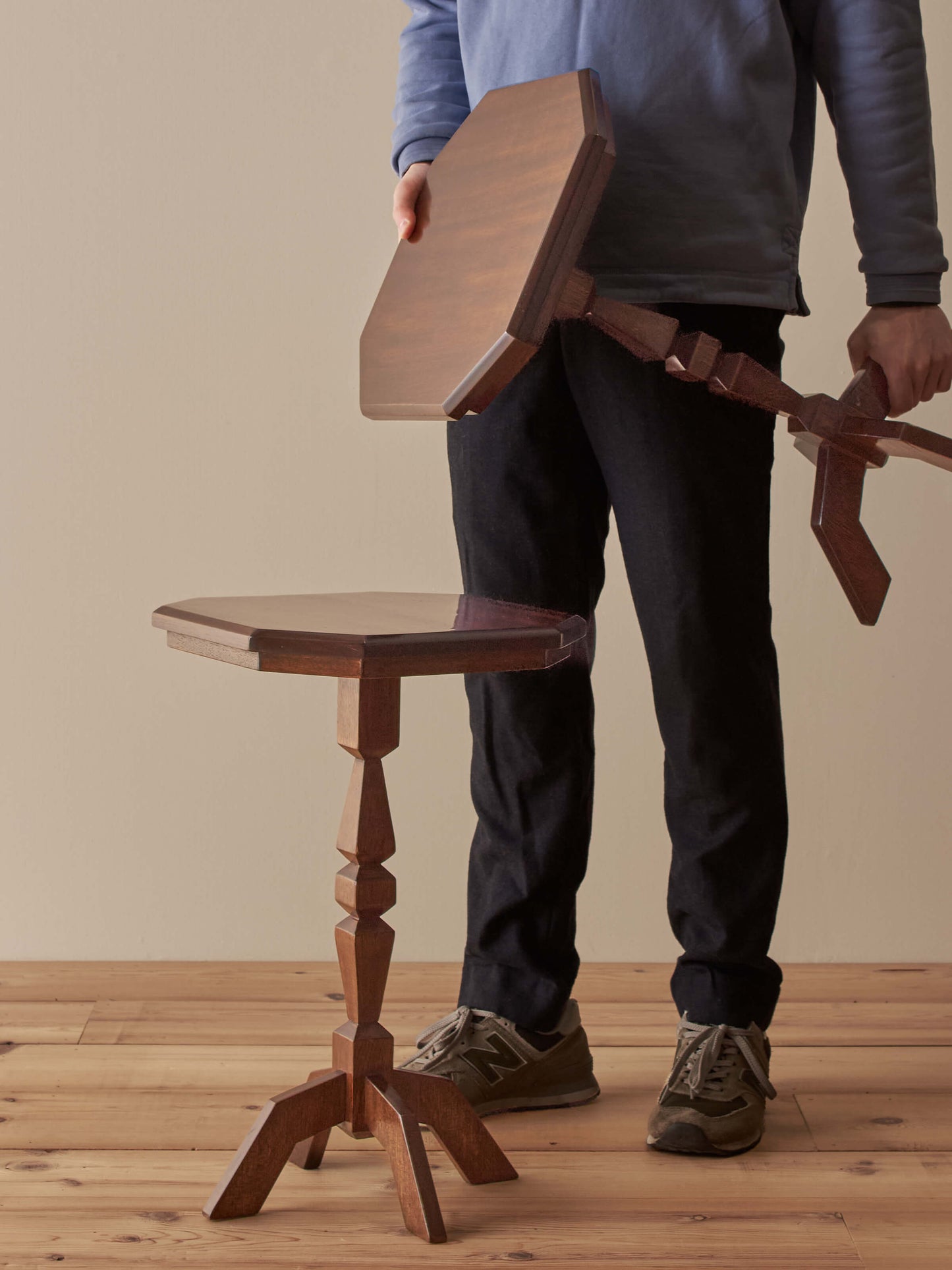 Pair of vintage sapele side tables