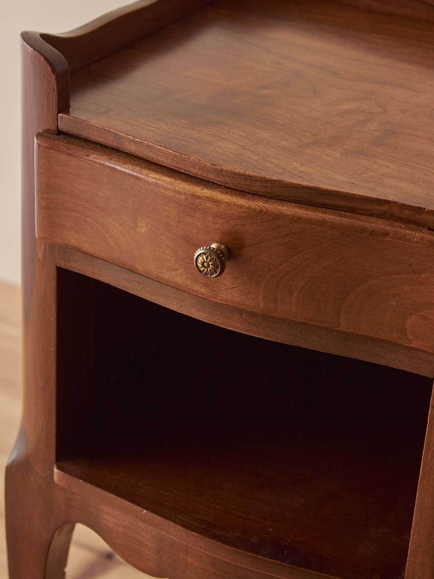 Pair of petite cherry bedside tables