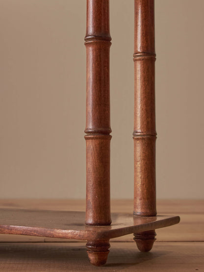 French vintage beech faux bamboo shelving unit