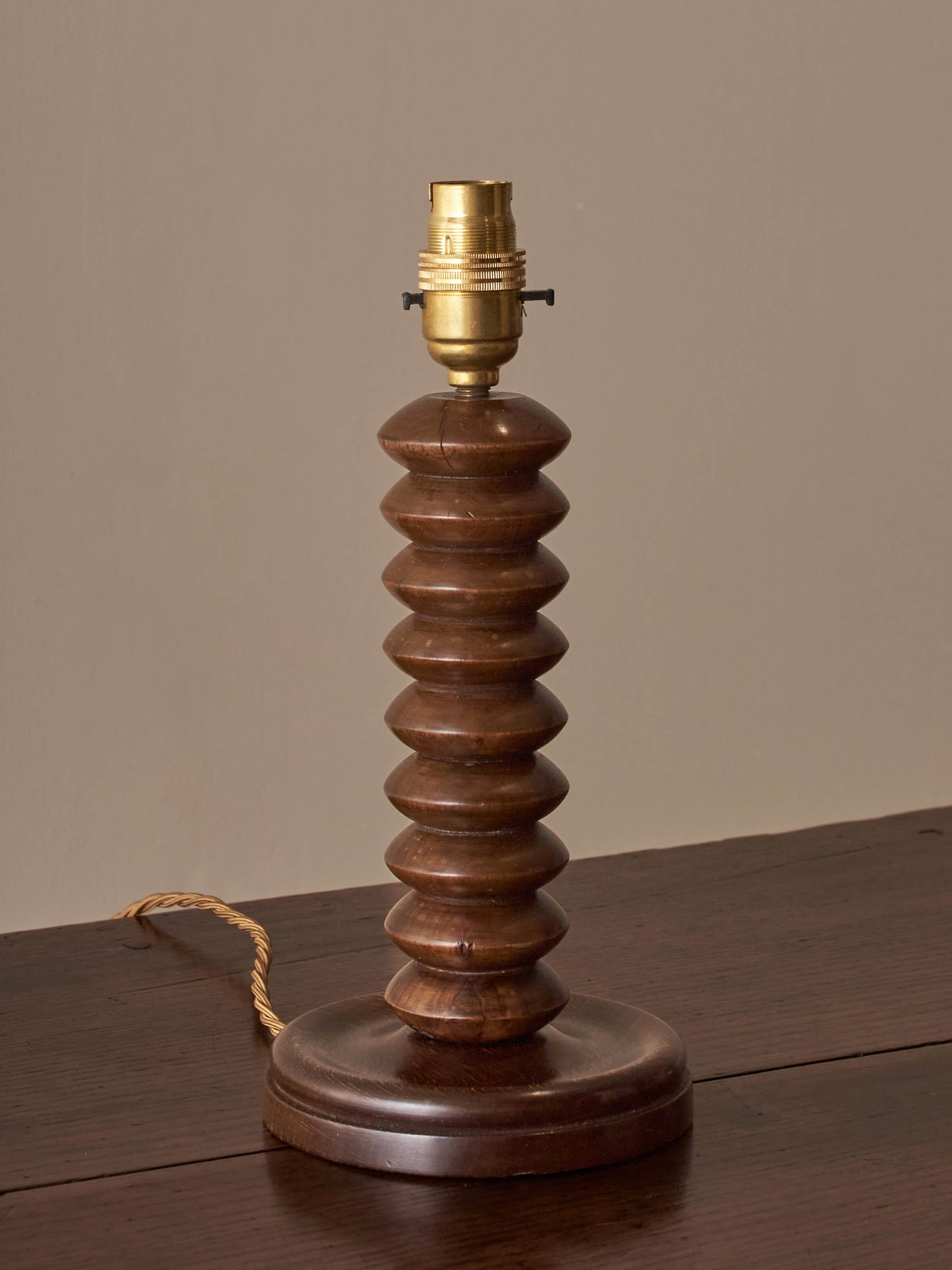 French vintage stacked bobbin table lamp