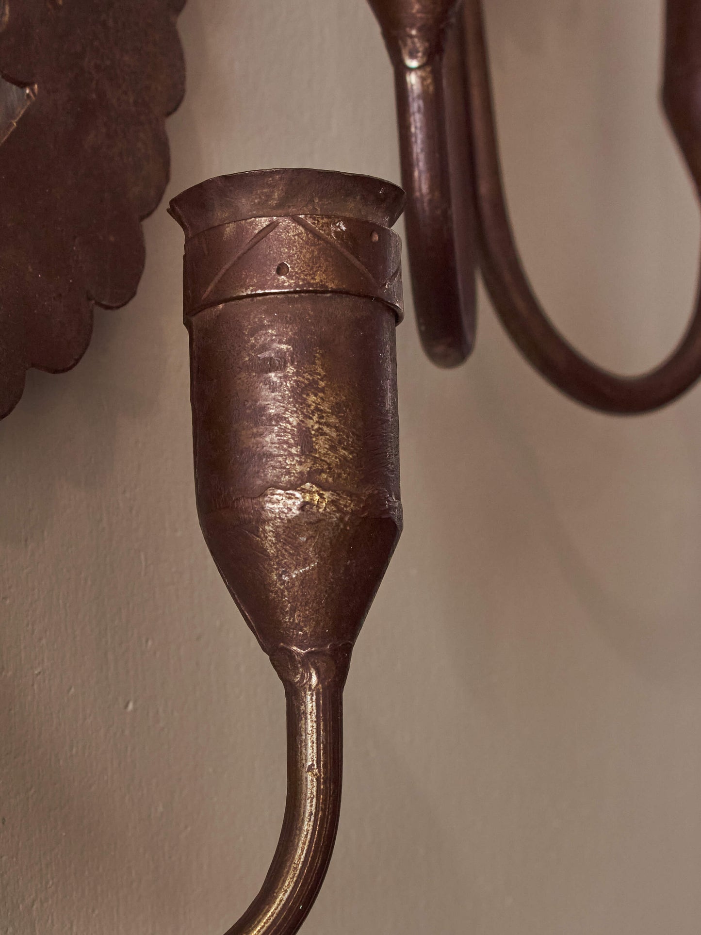 Pair of metal candle sconces