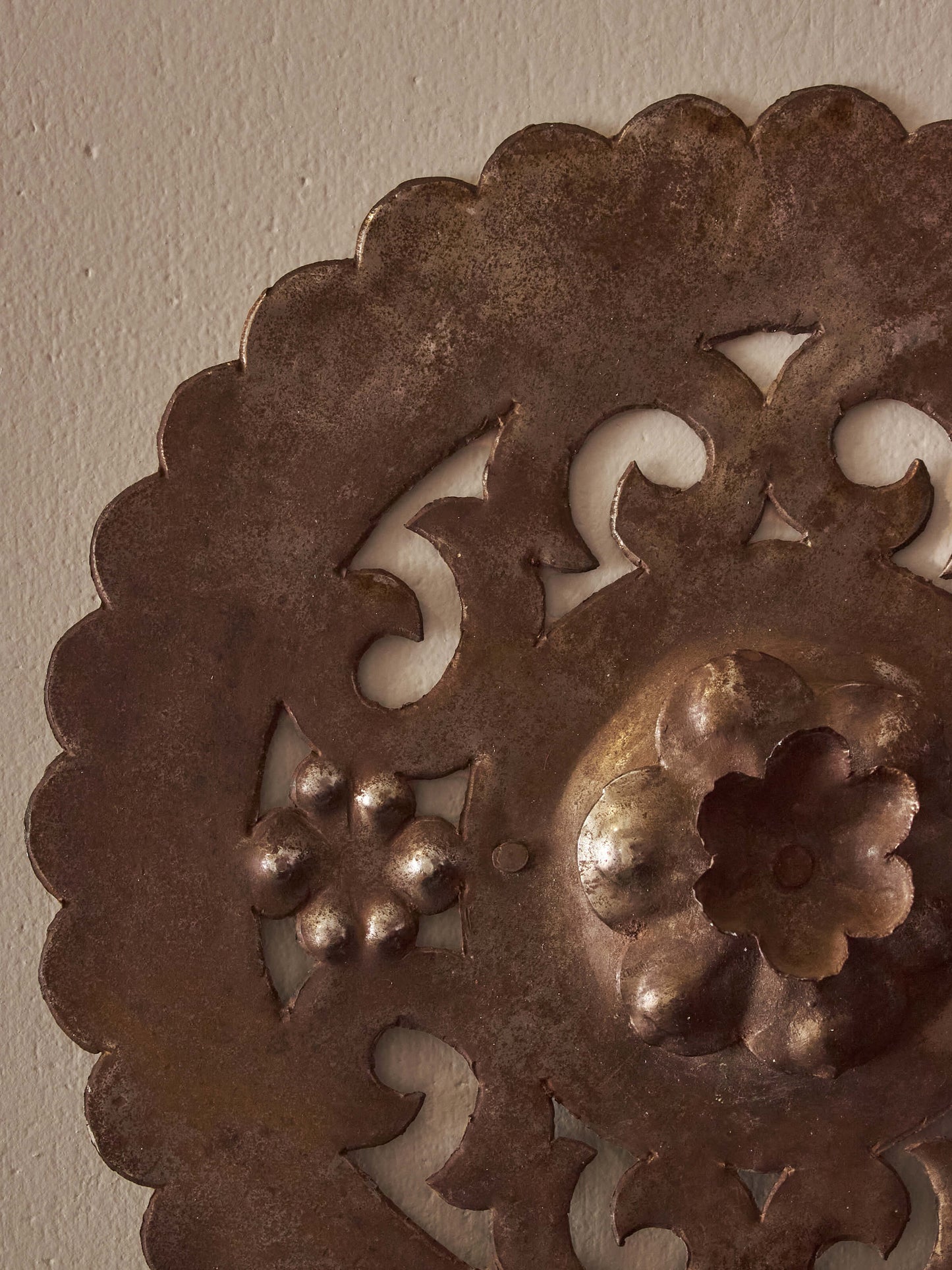 Pair of metal candle sconces