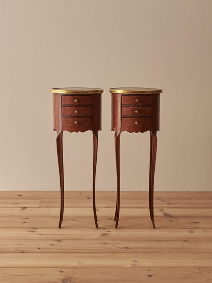 Pair of vintage French petite bedside tables