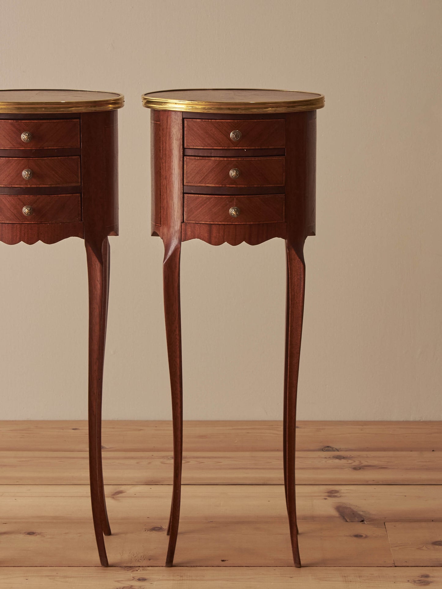 Pair of vintage French petite bedside tables