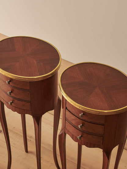Pair of vintage French petite bedside tables