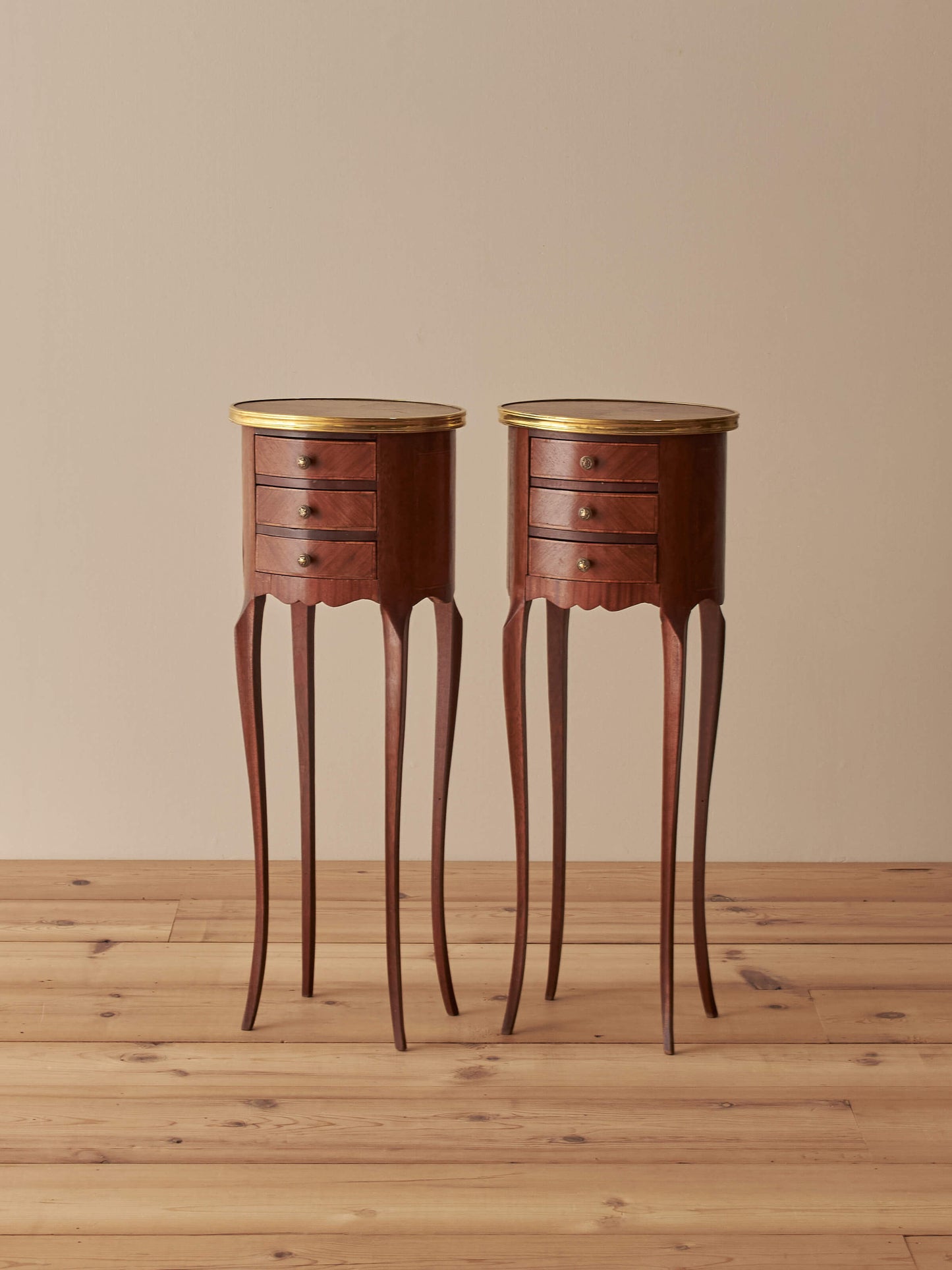 Pair of vintage French petite bedside tables