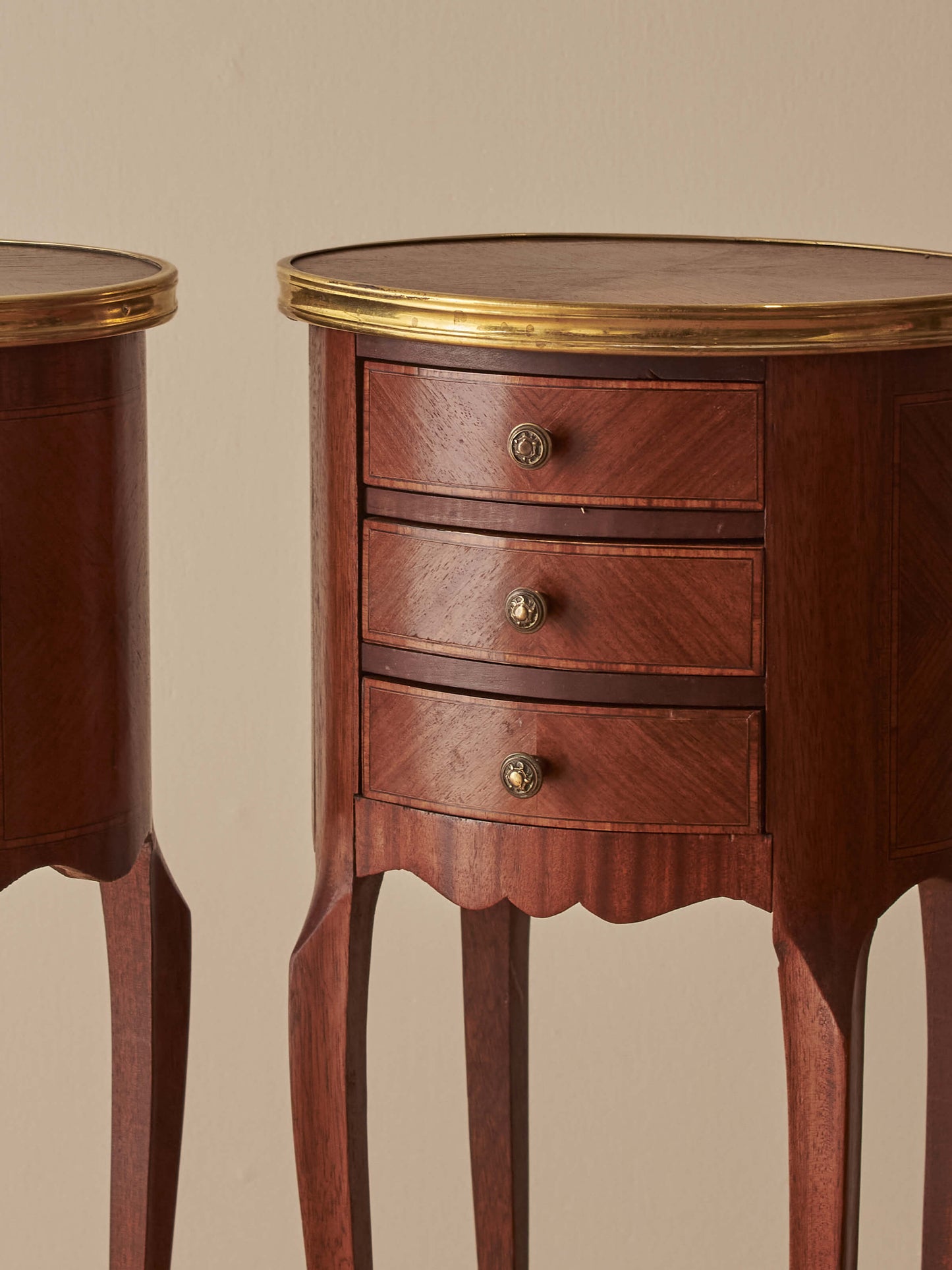 Pair of vintage French petite bedside tables