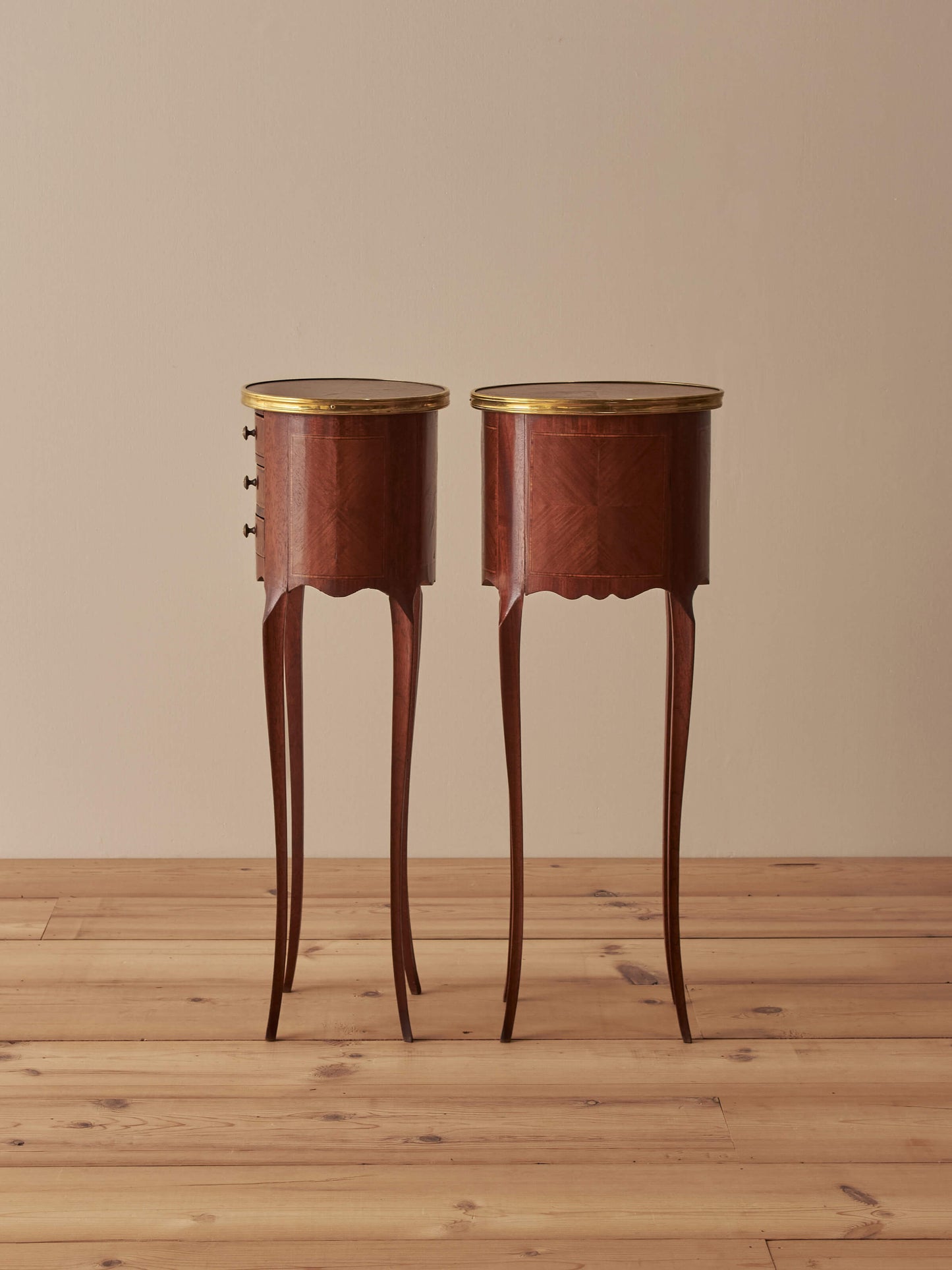 Pair of vintage French petite bedside tables