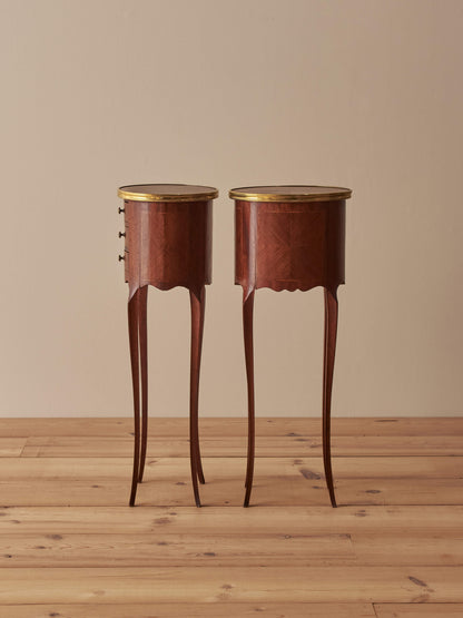 Pair of vintage French petite bedside tables