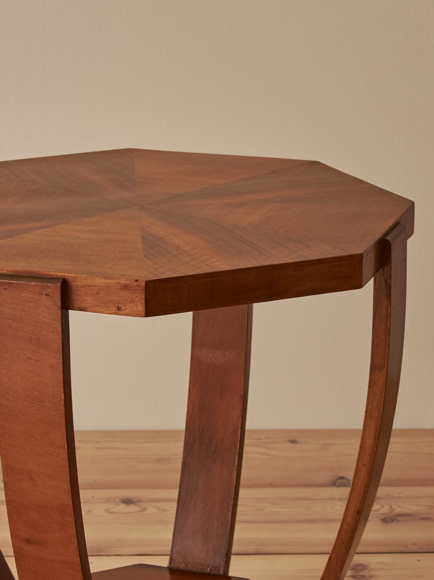 Art Deco walnut octagonal table