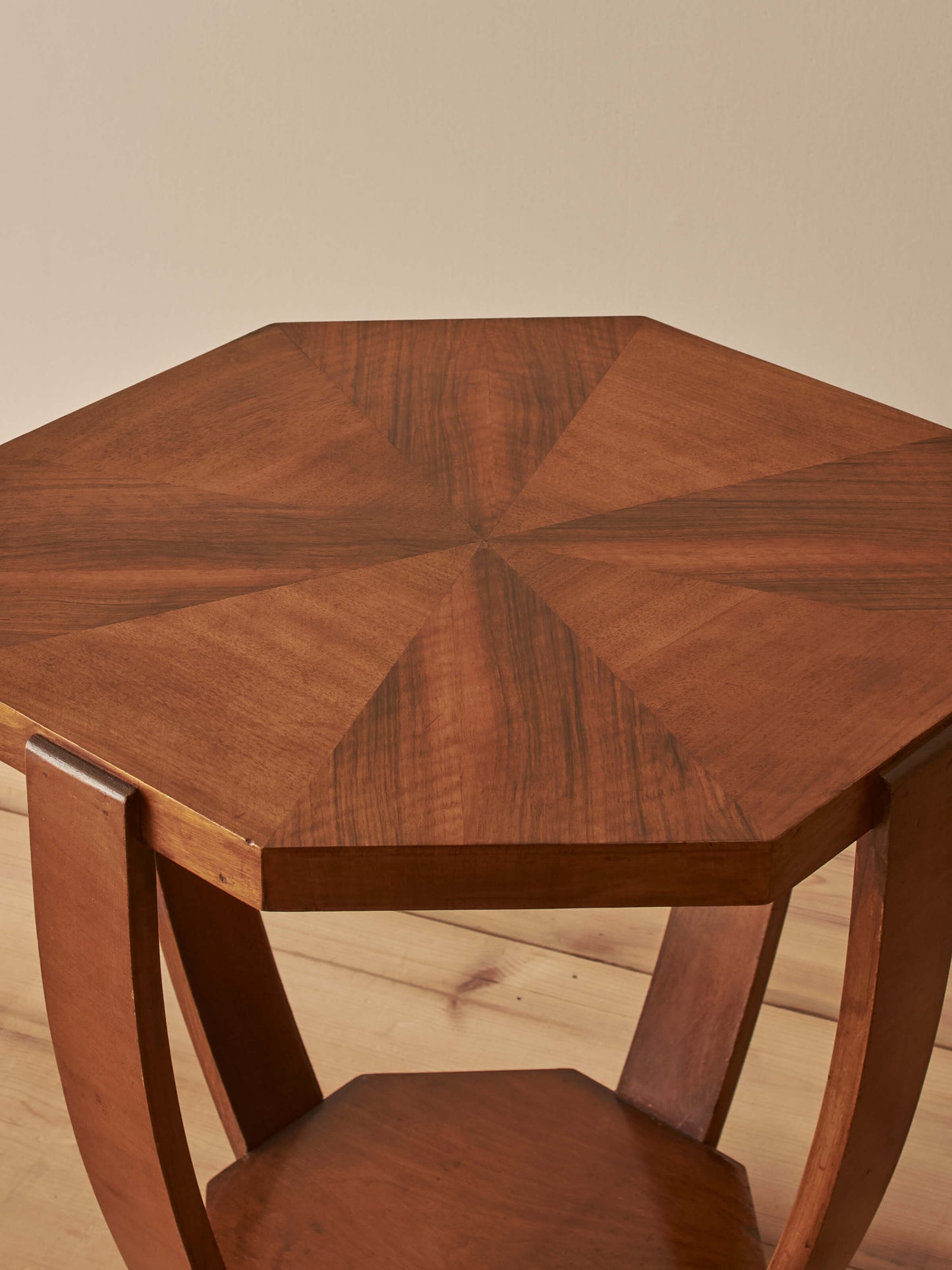 Art Deco walnut octagonal table