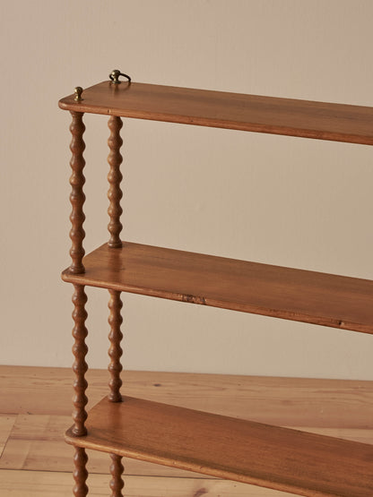 French vintage cherry bobbin shelf