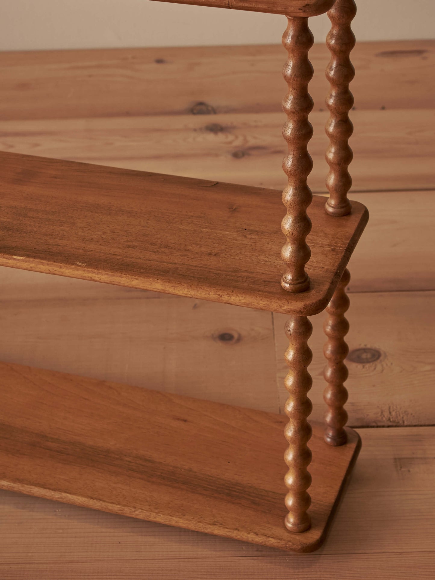 French vintage cherry bobbin shelf