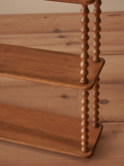 French vintage cherry bobbin shelf
