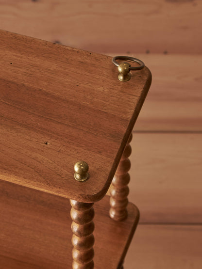 French vintage cherry bobbin shelf
