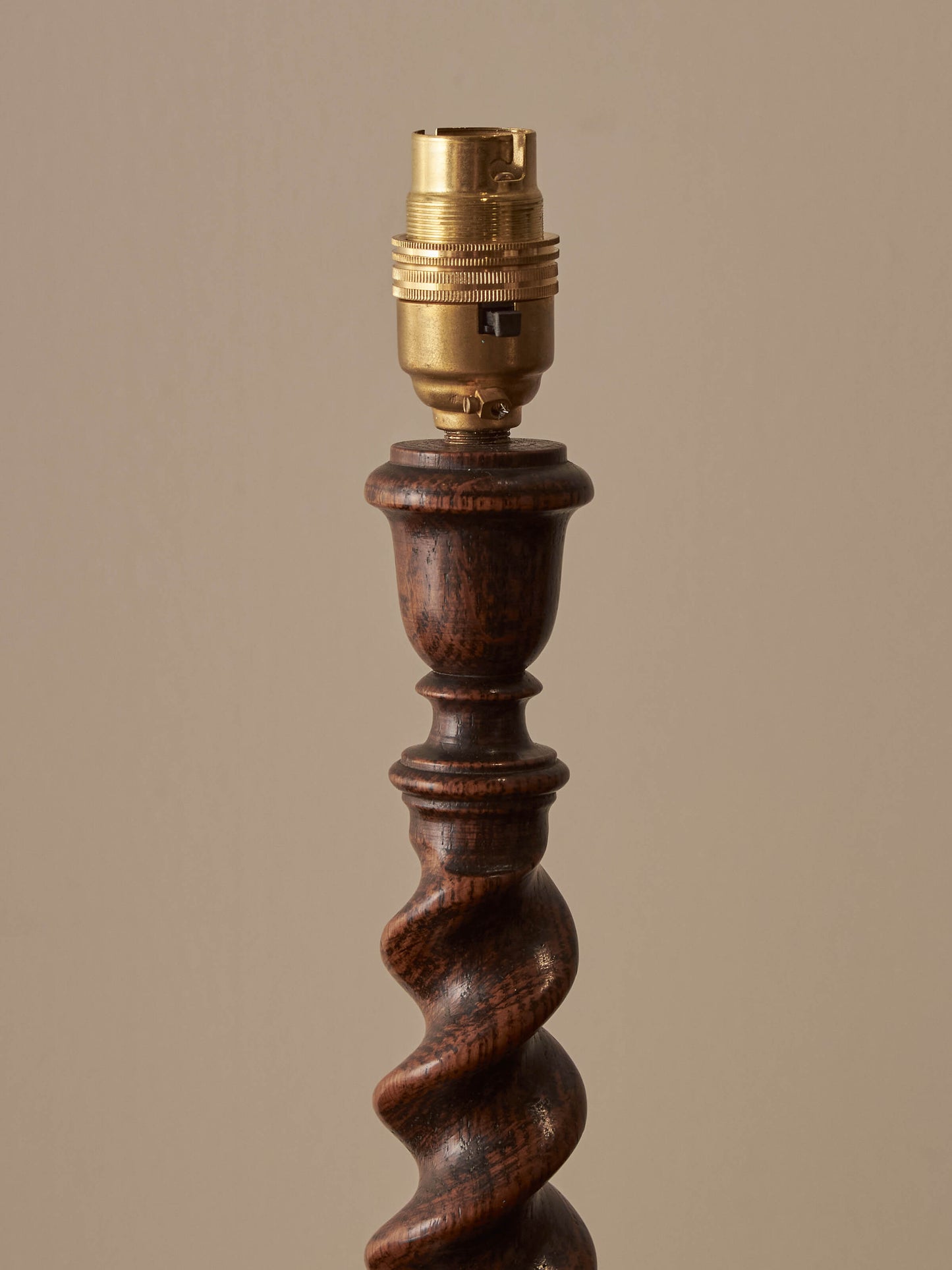 Vintage oak barley twist table lamp