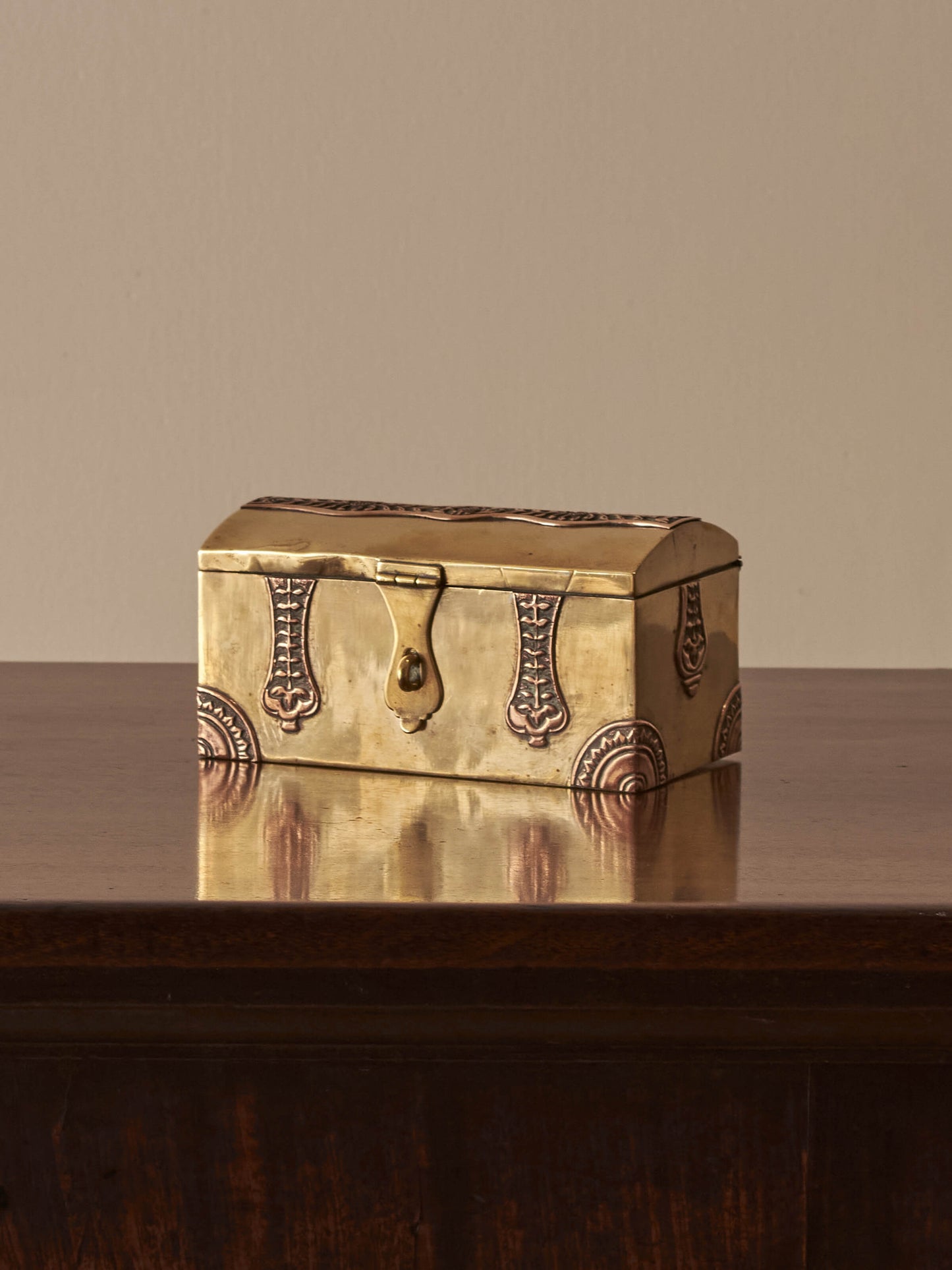 Art Nouveau brass trinket box