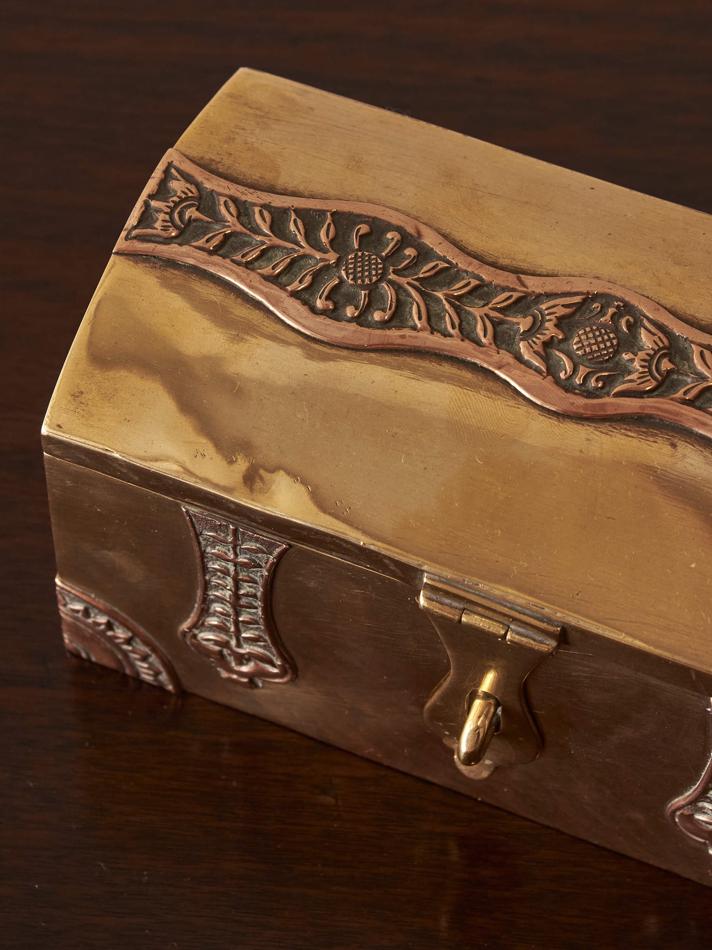 Art Nouveau brass trinket box