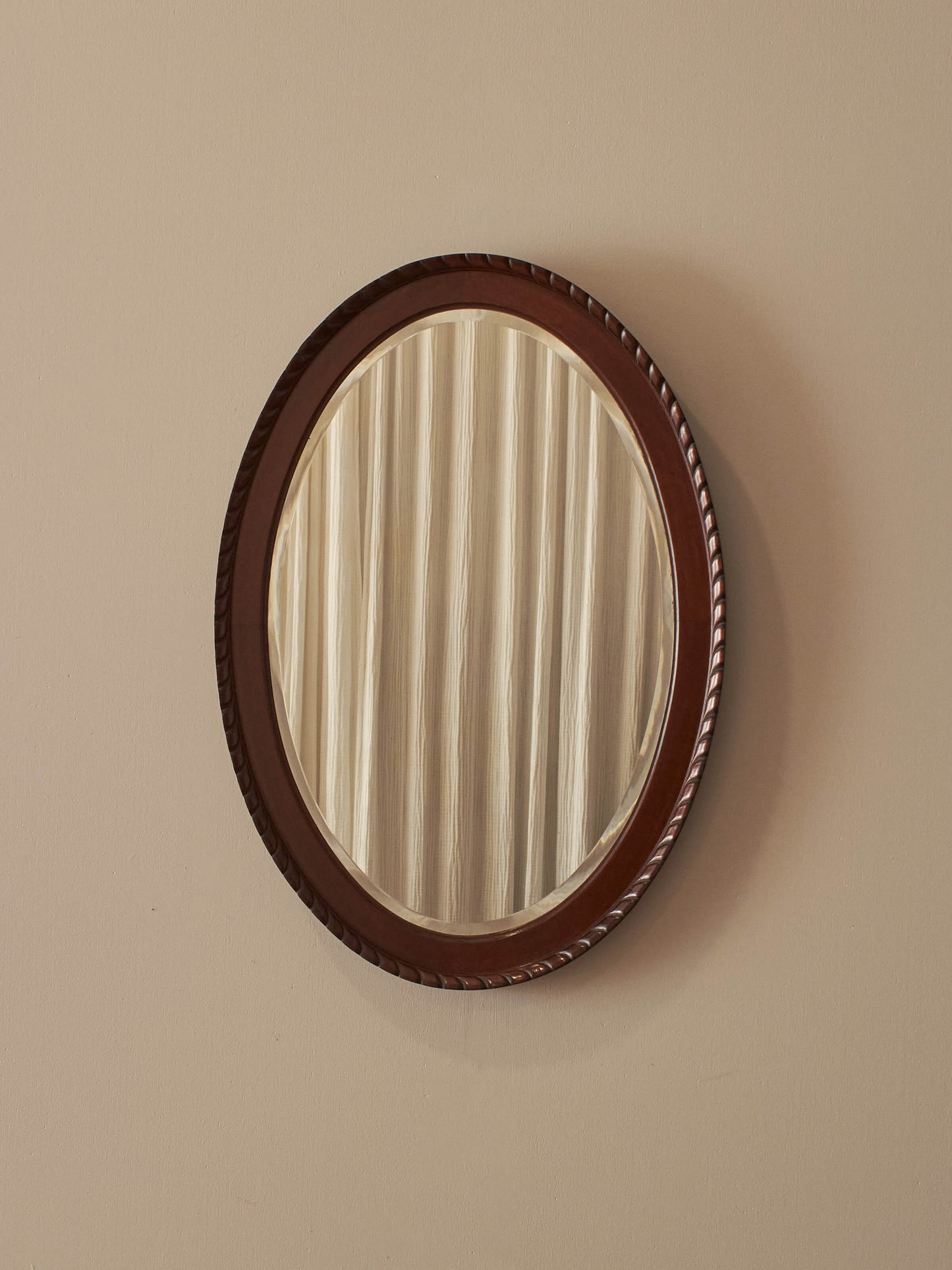 Edwardian mahogany rope twist mirror
