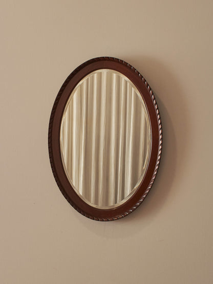 Edwardian mahogany rope twist mirror