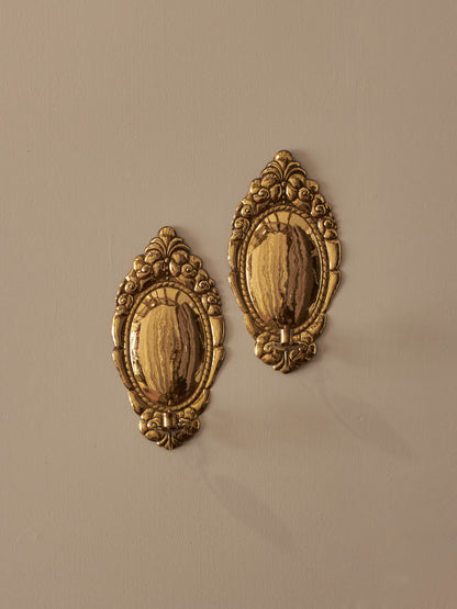 Pair of mid-century brass Swedish candle sconces