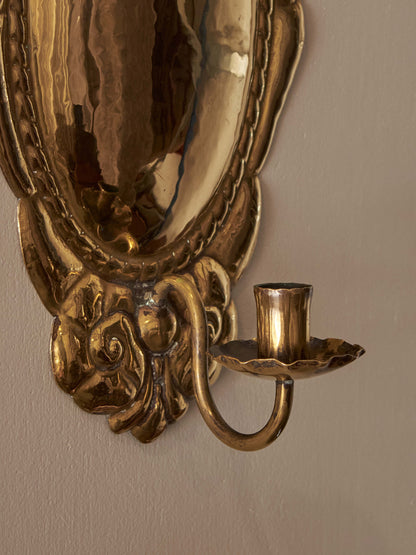 Pair of mid-century brass Swedish candle sconces