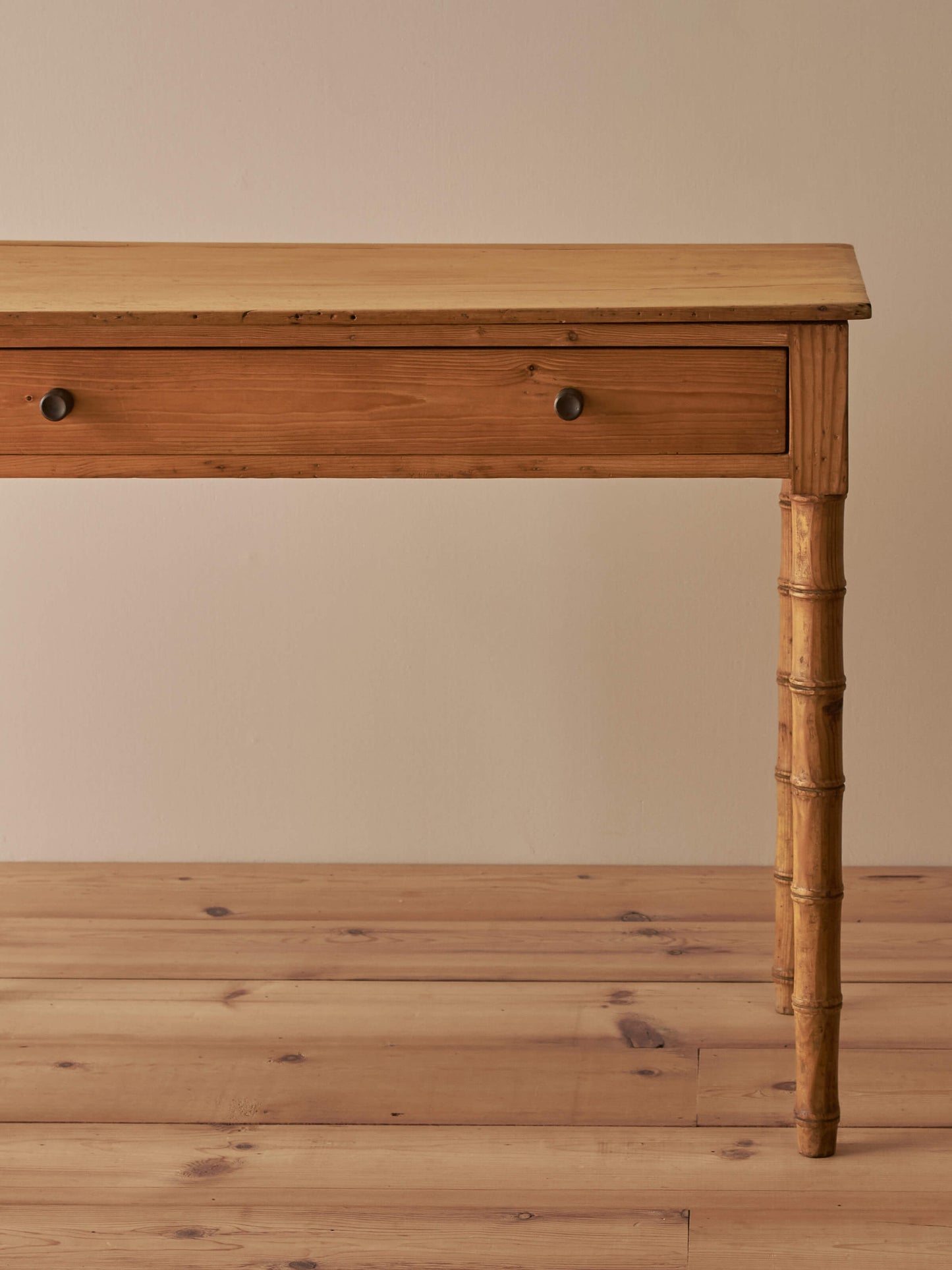 Victorian faux bamboo pitch-pine desk