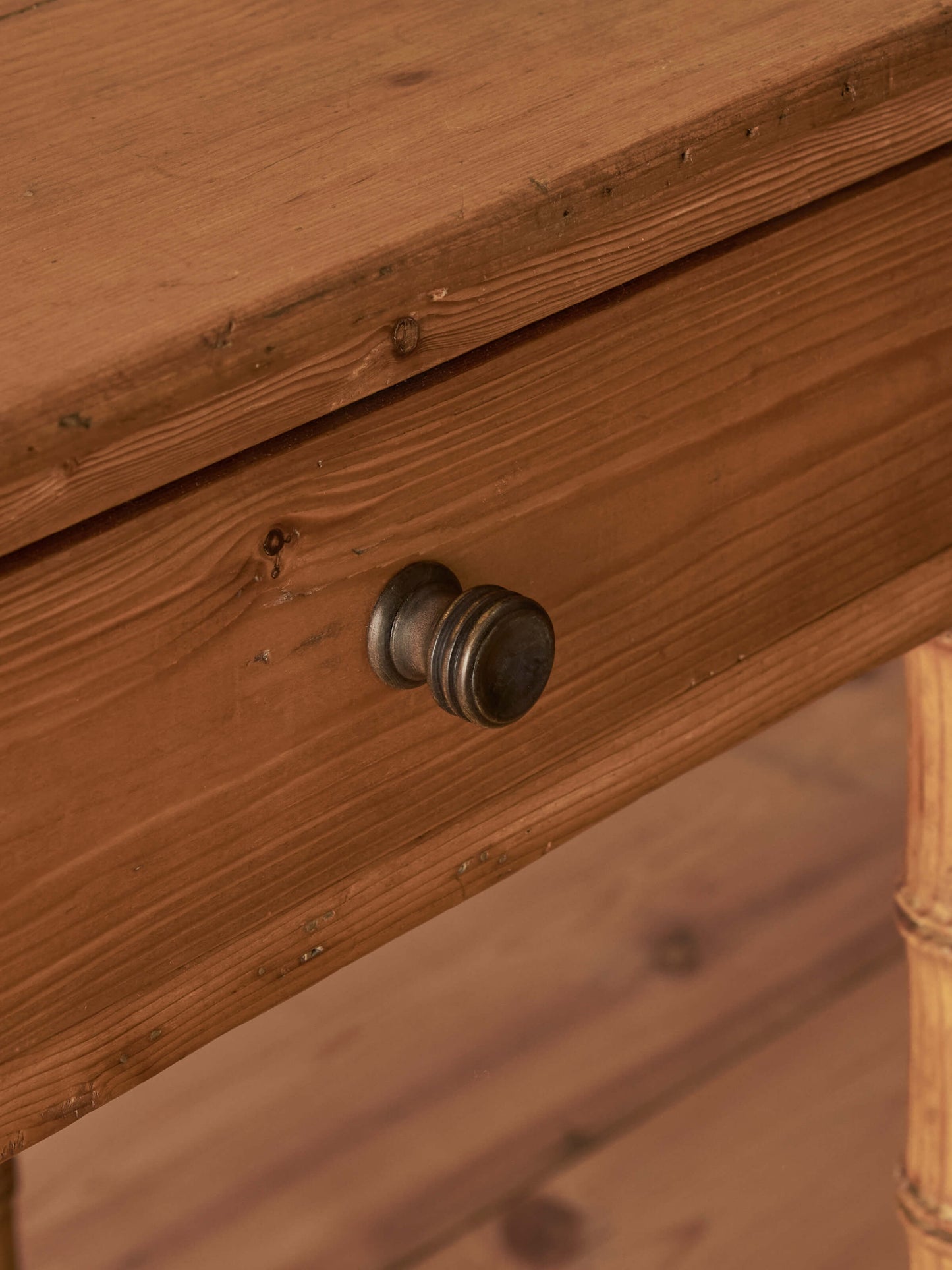 Victorian faux bamboo pitch-pine desk