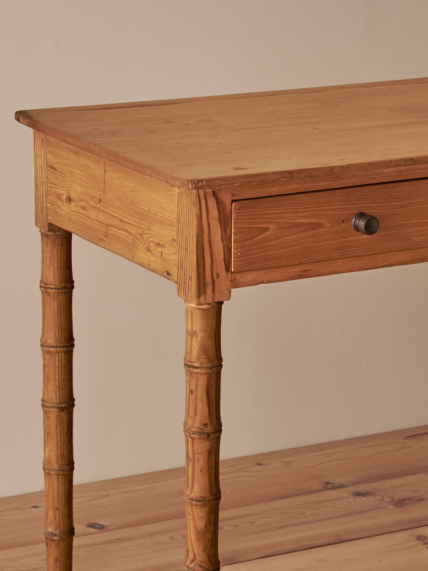 Victorian faux bamboo pitch-pine desk