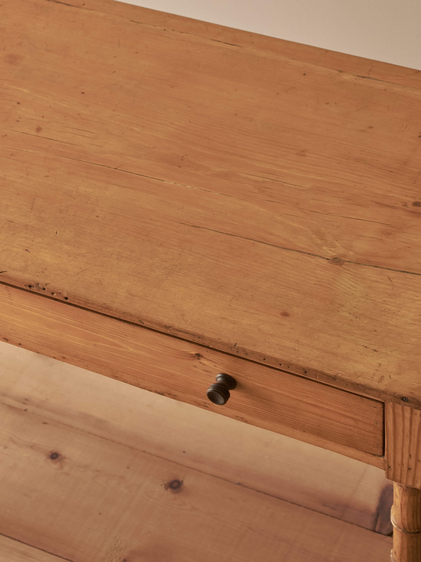 Victorian faux bamboo pitch-pine desk