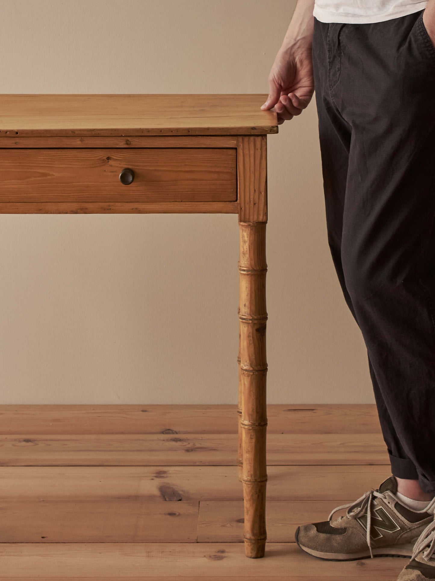 Victorian faux bamboo pitch-pine desk