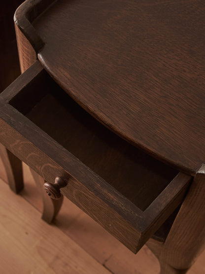 French vintage oak bedside tables