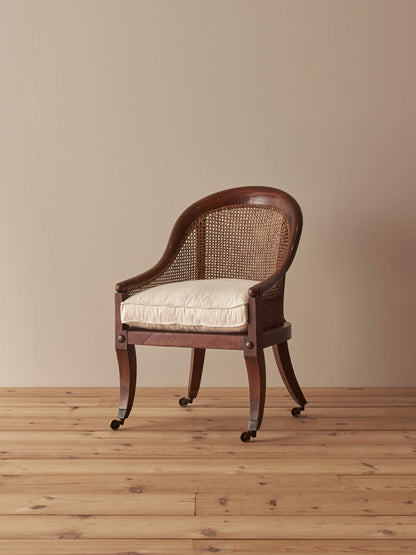 Regency mahogany bergère library chair