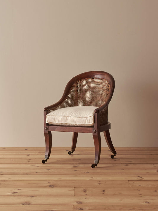 Regency mahogany bergère library chair