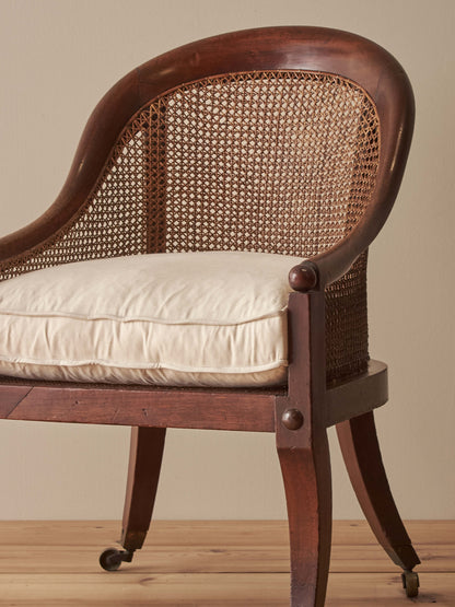 Regency mahogany bergère library chair